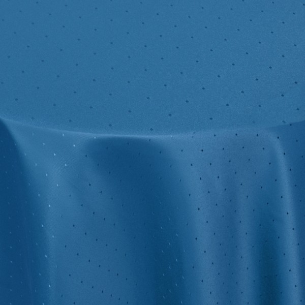 Tischdecken Damast Oval mit Saum Punkte Dunkel-Blau