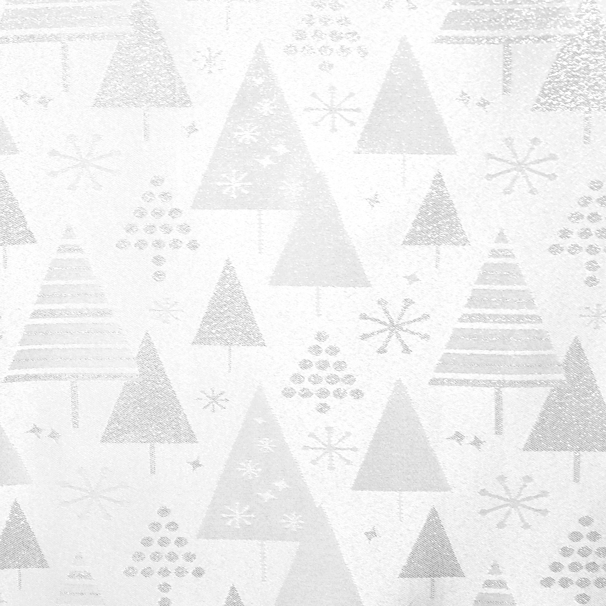 Tischdecken Weihnachten Lurex-Tannen mit Glanzeffekt Silber-Weiss