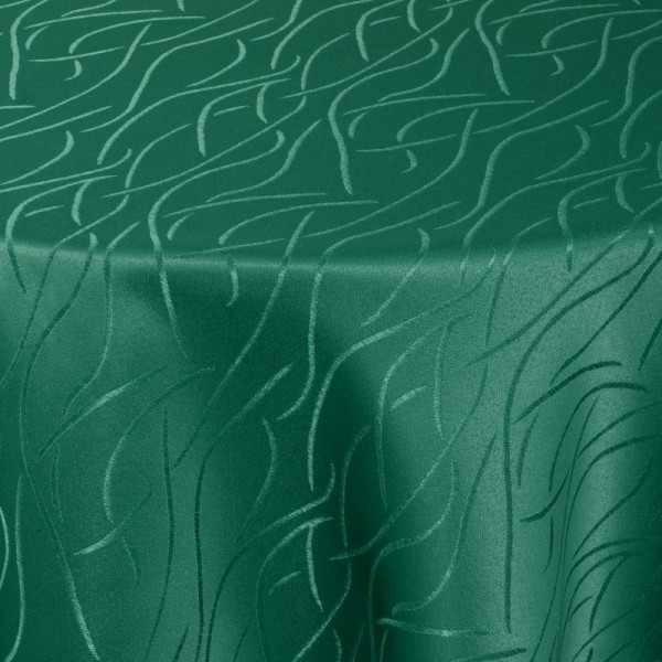 Tischdecken Damast Oval mit Saum Streifen Dunkel-Grün